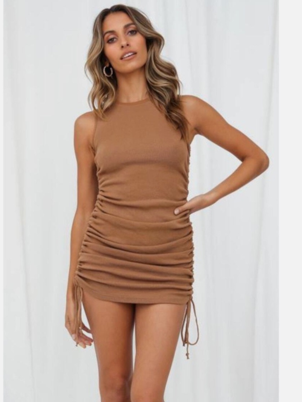 LIONESS Military Minds Mini Dress Camel XS